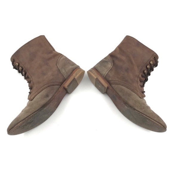 Free People Truemay Brown Suede Leather Lace Up Boots Size 39 - Picture 4 of 10